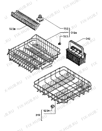 Взрыв-схема посудомоечной машины Castor CMS31 - Схема узла Baskets, tubes 061